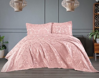 Çeyiz Diyarı - Dowry Land Froncois 3-Piece Bedspread Set Powder Çeyiz Diyarı - Dowry Land Froncois 3-Piece Bedspread Set Powder