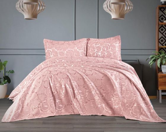 Dowry Land Froncois 3-Piece Bedspread Set Powder