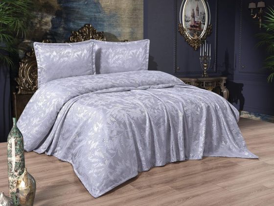 Dowry Land Olive 3-Piece Bedspread Set Gray