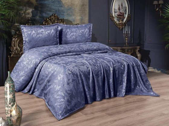 Dowry Land Olive 3-Piece Bedspread Set Indigo