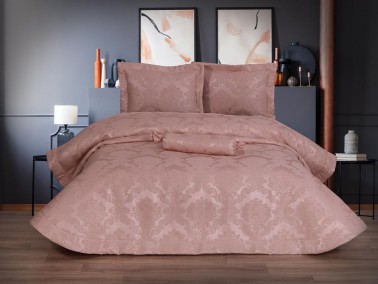 Çeyiz Diyarı - طقم غطاء سرير مزدوج - وردي Dowry World Açelya 