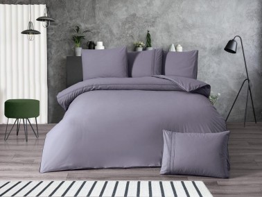 Dowry World Aden Double Duvet Cover Set Gray - Thumbnail