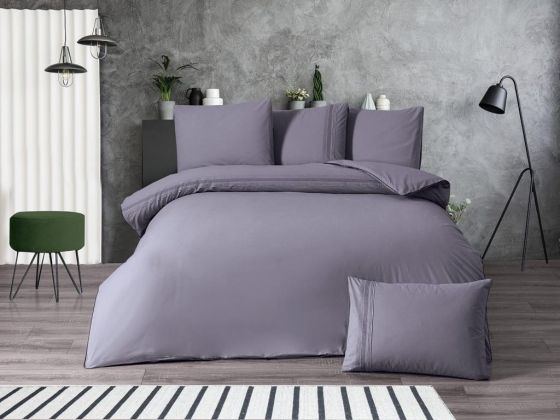 Dowry World Aden Double Duvet Cover Set Gray