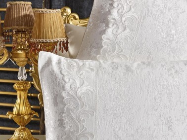 Dowry World Belinda Single Jacquard Bedspread Cream - Thumbnail