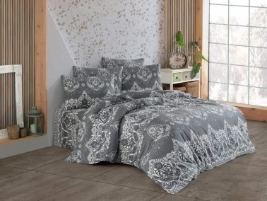 Çeyiz Diyarı - Dowry World Piraye Double Duvet Cover Set Gray Çeyiz Diyarı - Dowry World Piraye Double Duvet Cover Set Gray