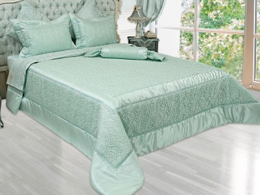 Çeyiz Diyarı - Dowryworld Aysima Knitted Lace Double Bedspread Set Mint Çeyiz Diyarı - Dowryworld Aysima Knitted Lace Double Bedspread Set Mint