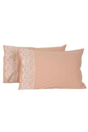 Dowryworld Dantelliغطاء وساده من قطعتين 