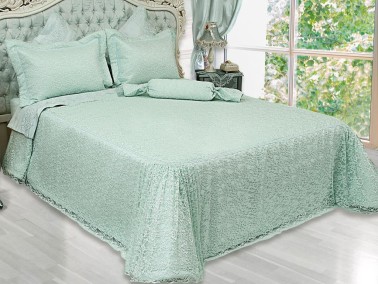 Çeyiz Diyarı - Dowryworld Drop Knitted Lace Double Bedspread Set Mint Çeyiz Diyarı - Dowryworld Drop Knitted Lace Double Bedspread Set Mint