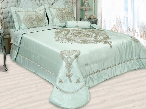 Dowryworld Ecrin Lace Double Bedspread Set Mint