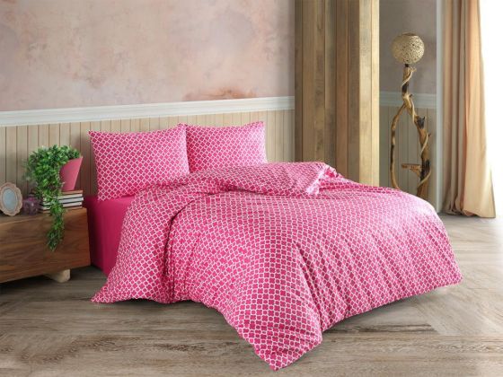 Dowryworld Ellipse Double Duvet Cover Set Fuchsia