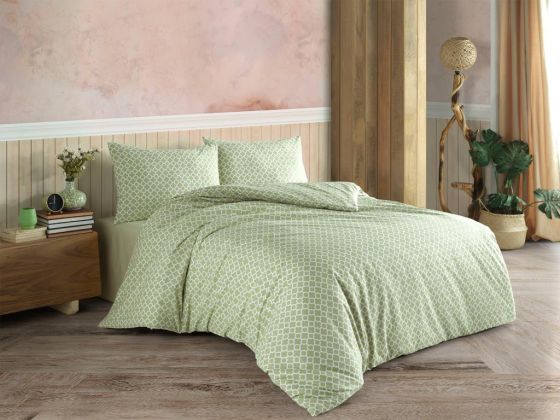 Dowryworld Ellipse Double Duvet Cover Set Green