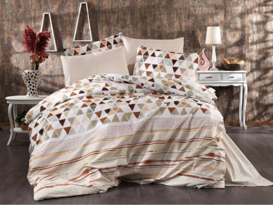 Dowryworld Mix Double Duvet Cover Set Brown