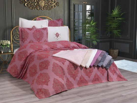 Dowryworld Quenn Bedspread Set -> Powder