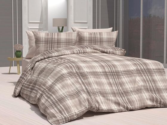 Dowryworld Square Double Duvet Cover Set Brown