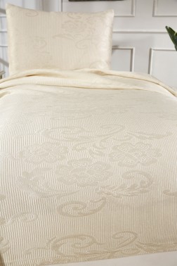 Dowryworld Tulip Single 2 Piece Bedspread Cream - Thumbnail