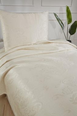 Dowryworld Tulip Single 2 Piece Bedspread Cream - Thumbnail