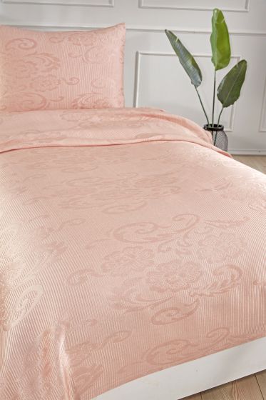 Dowryworld Tulip Single 2 Piece Bedspread Powder