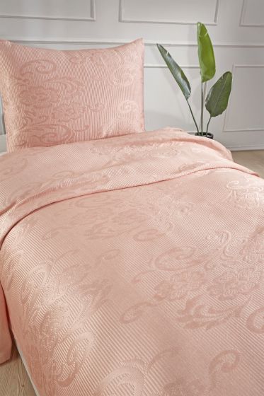 Dowryworld Tulip Single 2 Piece Bedspread Powder