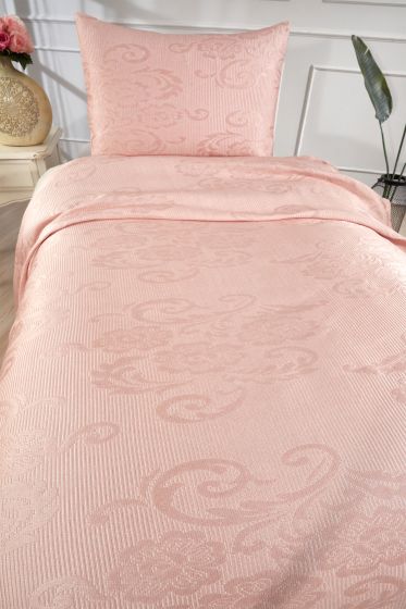 Dowryworld Tulip Single 2 Piece Bedspread Powder