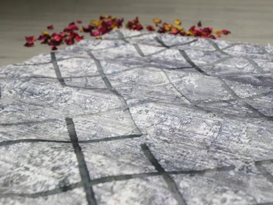 Dowryworld White Of Bamboo Anti-Slip Floor Carpet 80x150 Cm
