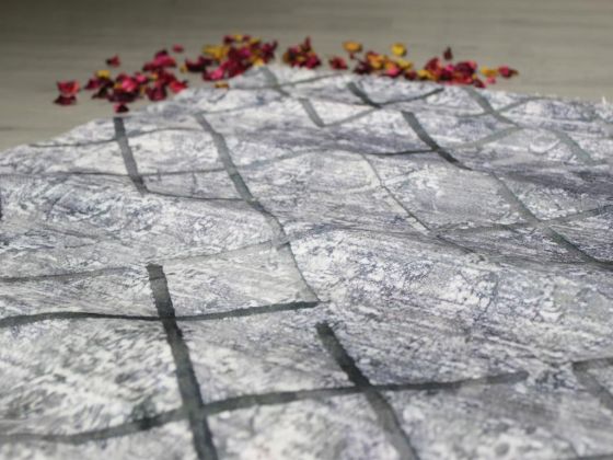 Dowryworld White Of Bamboo Anti-Slip Floor Carpet 80x150 Cm