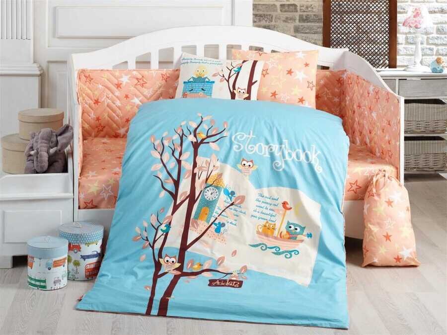 Hobby - Dream Clock Baby Duvet Cover Set Blue Hobby - Dream Clock Baby Duvet Cover Set Blue