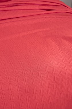 Drop Double Size Jacquard Bedspread 250 x 260 cm Dark Pink - Thumbnail