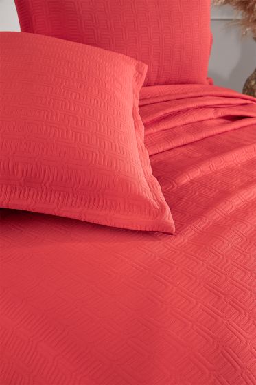 Drop Double Size Jacquard Bedspread 250 x 260 cm Dark Pink