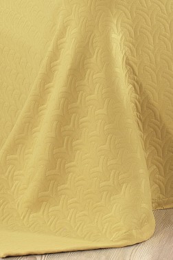Drop Double Size Jacquard Bedspread 250 x 260 cm Yellow - Thumbnail