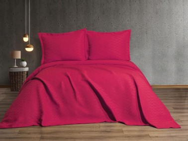 Drop Double Size Jacquard Bedspread 250x260 cm Fuchsia - Thumbnail