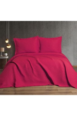 Drop Double Size Jacquard Bedspread 250x260 cm Fuchsia - Thumbnail