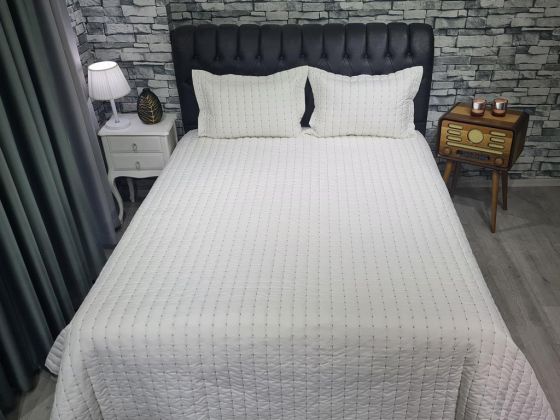Dublin Quilted Double Bedspread Set Cream
