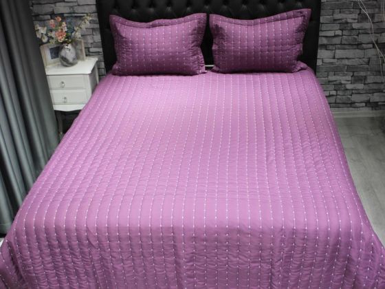 Dublin Quilted Double Bedspread Set Dark Plum