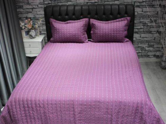 Dublin Quilted Double Bedspread Set Dark Plum