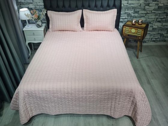 Dublin Quilted Double Size Bedspread Set Powder