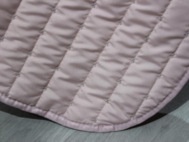 Dublin Quilted Double Size Bedspread Set Powder - Thumbnail