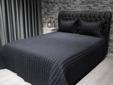 Dublin Quilted Double Bedspread Set Black - Thumbnail