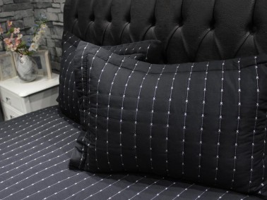 Dublin Quilted Double Bedspread Set Black - Thumbnail