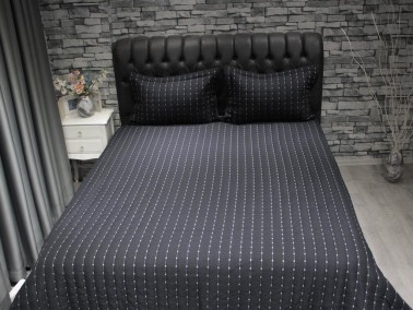 Dublin Quilted Double Bedspread Set Black - Thumbnail