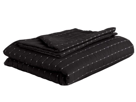 Dublin Quilted Double Bedspread Set Black