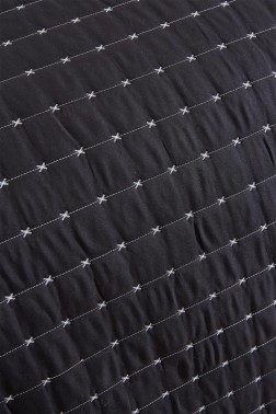 Dublin Quilted Bedspread Set 2pcs, Coverlet 180x240, Pillowcase 50x70, Single Size, Black - Thumbnail