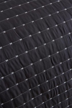 Dublin Quilted Bedspread Set 2pcs, Coverlet 180x240, Pillowcase 50x70, Single Size, Black - Thumbnail