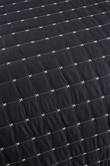 Dublin Quilted Bedspread Set 2pcs, Coverlet 180x240, Pillowcase 50x70, Single Size, Black