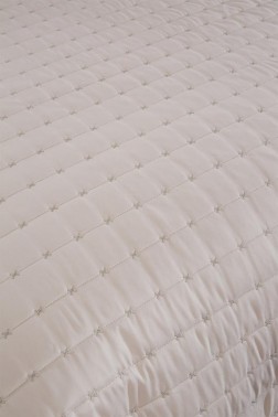 Dublin Quilted Bedspread Set 2pcs, Coverlet 180x240, Pillowcase 50x70, Single Size, Cappucino - Thumbnail