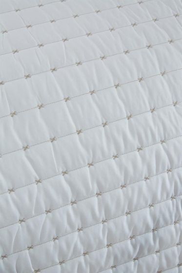 Dublin Quilted Bedspread Set 2pcs, Coverlet 180x240, Pillowcase 50x70, Single Size, Cream