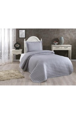 Dublin Quilted Bedspread Set 2pcs, Coverlet 180x240, Pillowcase 50x70, Single Size, Cream - Thumbnail