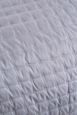 Dublin Quilted Bedspread Set 2pcs, Coverlet 180x240, Pillowcase 50x70, Single Size, Cream - Thumbnail