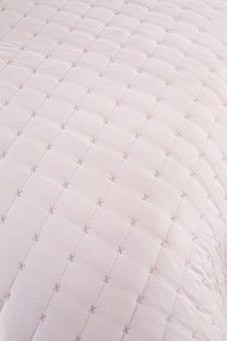 Dublin Quilted Queen Bedspread Set 2pcs, Coverlet 180x240, Pillowcase 50x70, Single Size, Pink - Thumbnail
