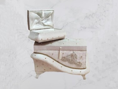 Dowry World - Duru Luxury Stone Tasseled Double Dowry Chest Powder Dowry World - Duru Luxury Stone Tasseled Double Dowry Chest Powder