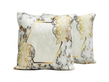 Edithı 2 Pcs Velvet Pillow Cover Cream - Thumbnail